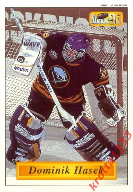 Dominik Hasek Buffalo Sabres Imperial NHL Super Sticker 1995-1996