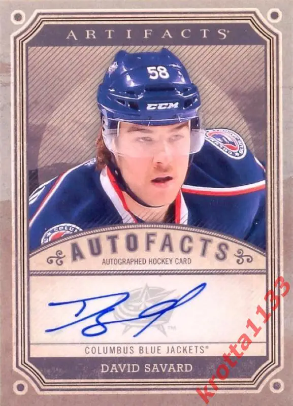 David Savard Columbus Blue Jackets Upper Deck Artifacts 2013-2014