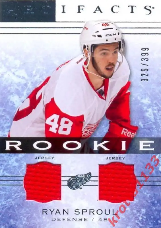 Ryan Sproul Detroit Red Wings Upper Deck Artifacts 2014-2015