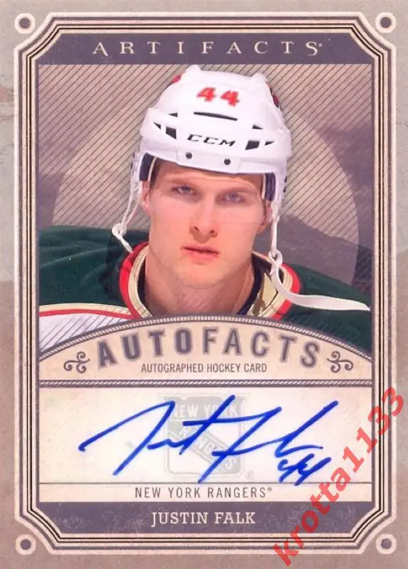 Justin Falk New York Rangers Upper Deck Artifacts 2013-2014