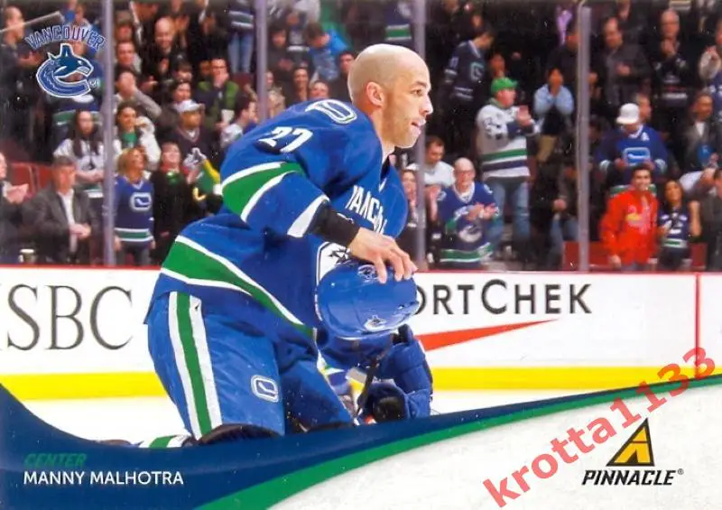 Manny Malhotra Vancouver Canucks PANINI Pinnacle 2011-2012