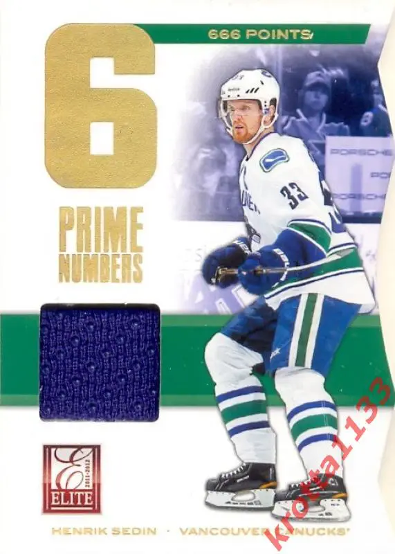 Henrik Sedin Vancouver Canucks PANINI Elite 2011-2012
