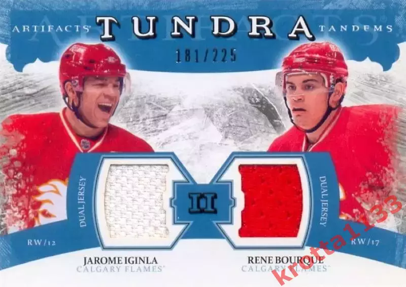 Jarome Iginla / Rene Bourque Calgary Flames Upper Deck Artifacts 2011-2012