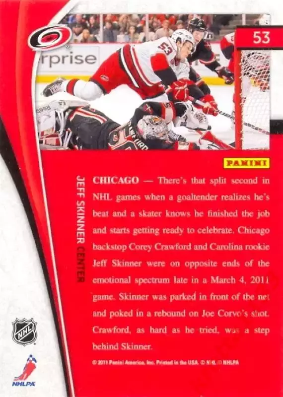 Jeff Skinner Carolina Hurricanes PANINI Pinnacle 2011-2012 1