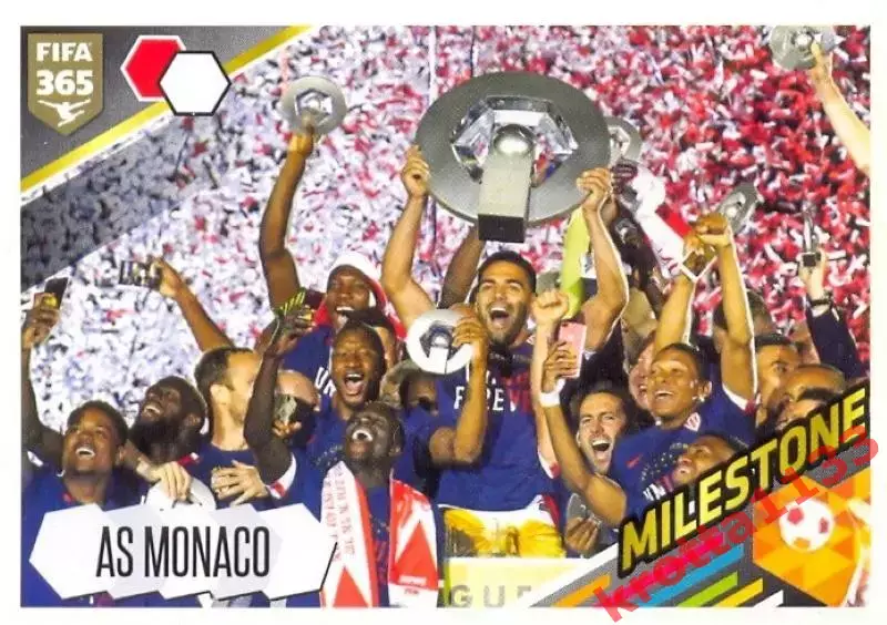 Наклейка #383 AS Monaco для альбома PANINI FIFA 365: 2017-2018