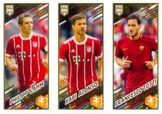 Наклейка #396 Lahm / Alonso / Tottiдля альбома PANINI FIFA 365: 2017-2018