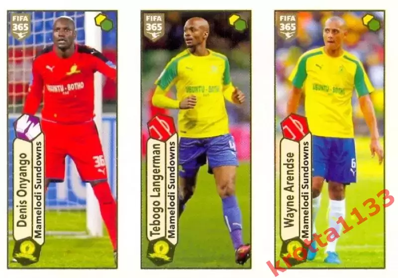 Наклейка #530 Onyango / Langerman / Arendse для альбома PANINI FIFA 365: 2017-18