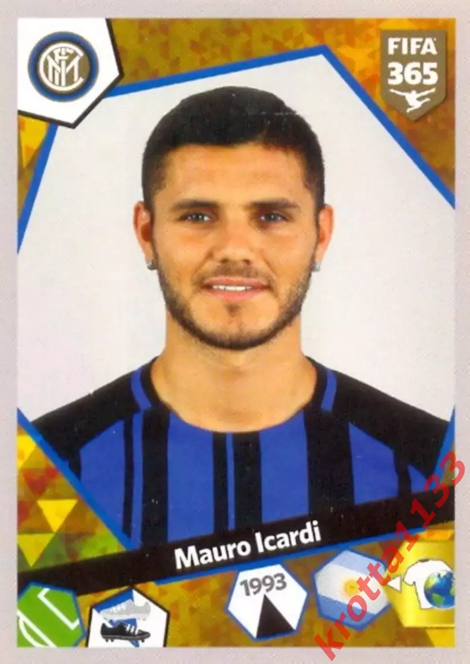 Наклейка #E38 Mauro Icardi для альбома PANINI FIFA 365: 2017-2018
