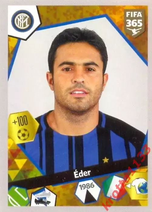 Наклейка #E39 Eder для альбома PANINI FIFA 365: 2017-2018