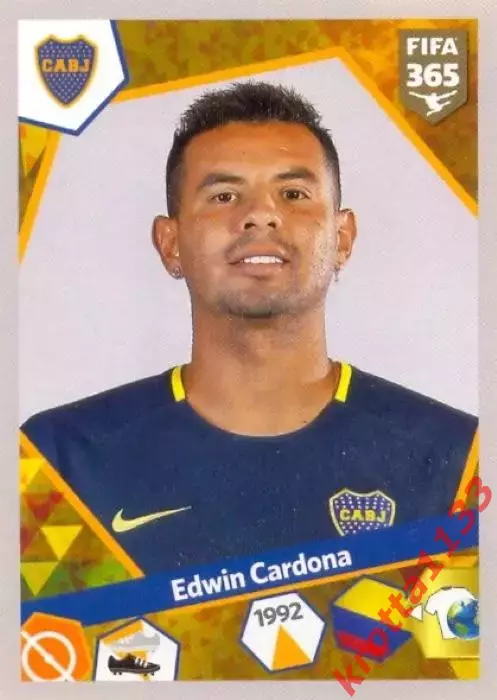 Наклейка #38 Edwin Cardona для альбома PANINI FIFA 365: 2017-2018