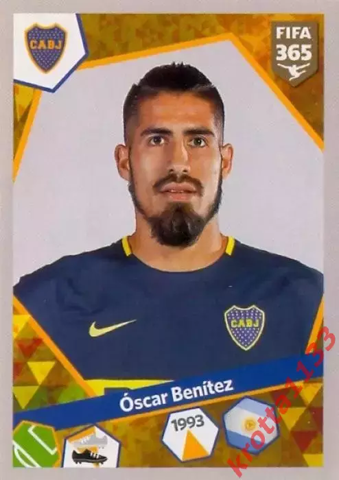 Наклейка #40 Oscar Benitez для альбома PANINI FIFA 365: 2017-2018