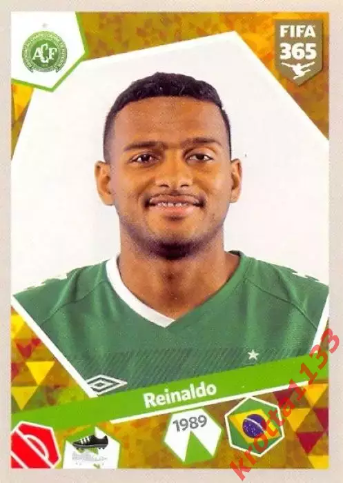 Наклейка #67 Reinaldo для альбома PANINI FIFA 365: 2017-2018