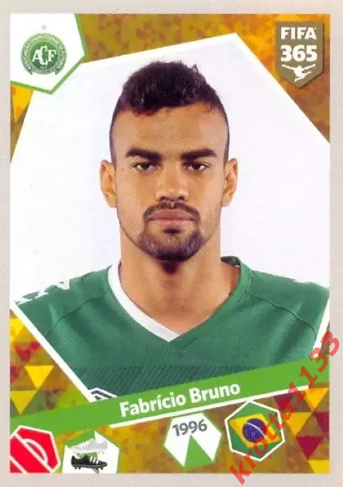 Наклейка #74 Fabricio Bruno для альбома PANINI FIFA 365: 2017-2018
