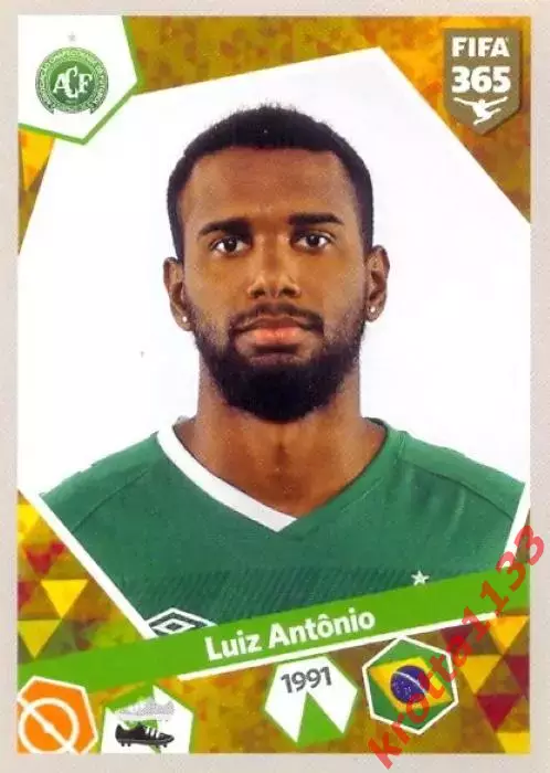 Наклейка #75 Luiz Antonio для альбома PANINI FIFA 365: 2017-2018