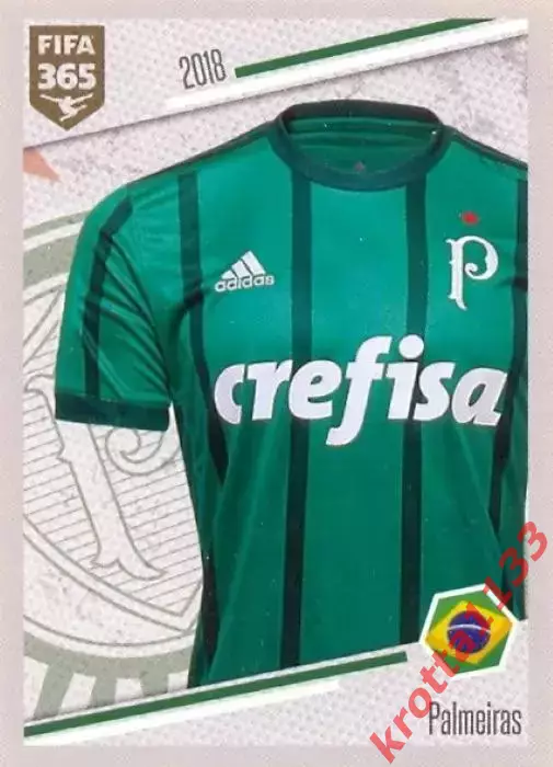 Наклейка #84 Palmeiras - Shirt для альбома PANINI FIFA 365: 2017-2018