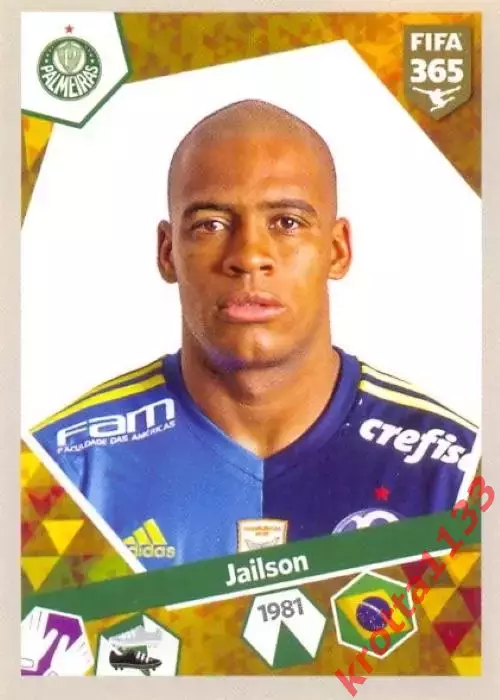 Наклейка #87 Jailson для альбома PANINI FIFA 365: 2017-2018