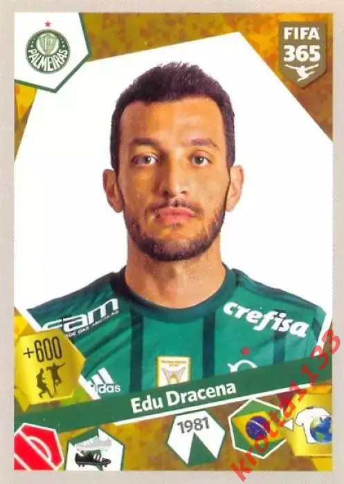 Наклейка #88 Edu Dracena для альбома PANINI FIFA 365: 2017-2018