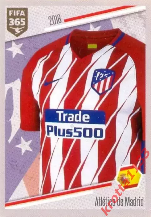Наклейка #153 Atletico de Madrid - Shirt для альбома PANINI FIFA 365: 2017-2018