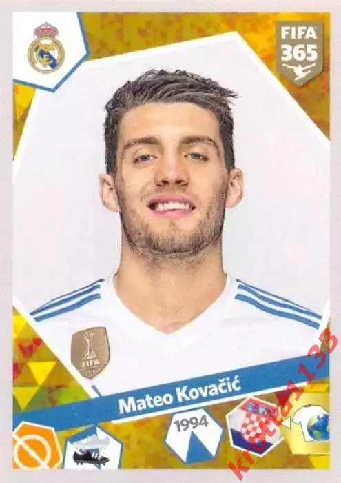 Наклейка #205 Mateo Kovacic для альбома PANINI FIFA 365: 2017-2018