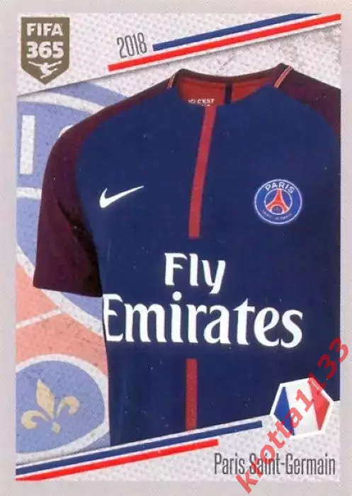 Наклейка #233 Paris Saint-Germain - Shirt для альбома PANINI FIFA 365: 2017-2018