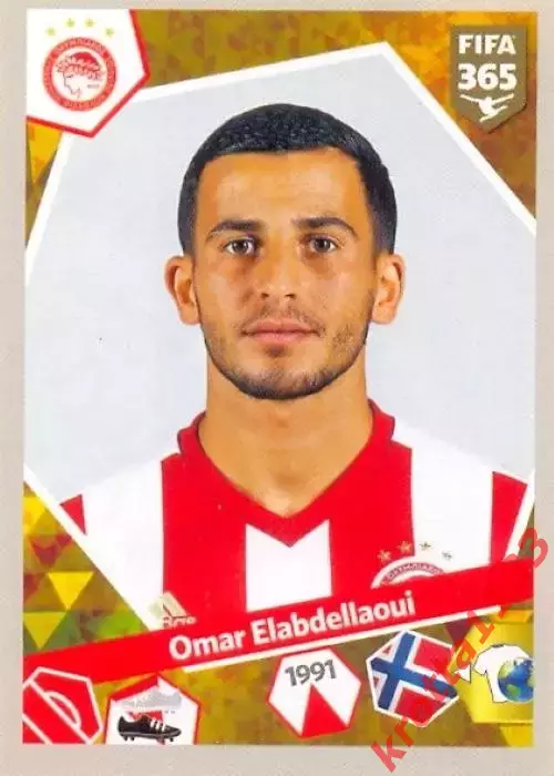 Наклейка #308 Omar Elabdellaoui для альбома PANINI FIFA 365: 2017-2018