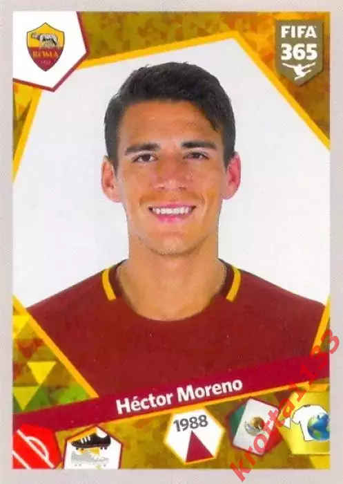 Наклейка #369 Hector Moreno для альбома PANINI FIFA 365: 2017-2018