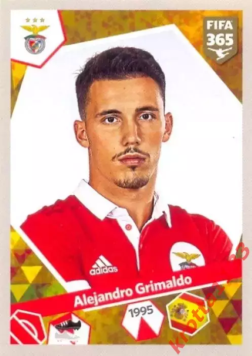 Наклейка #442 Alejandro Grimaldo для альбома PANINI FIFA 365: 2017-2018