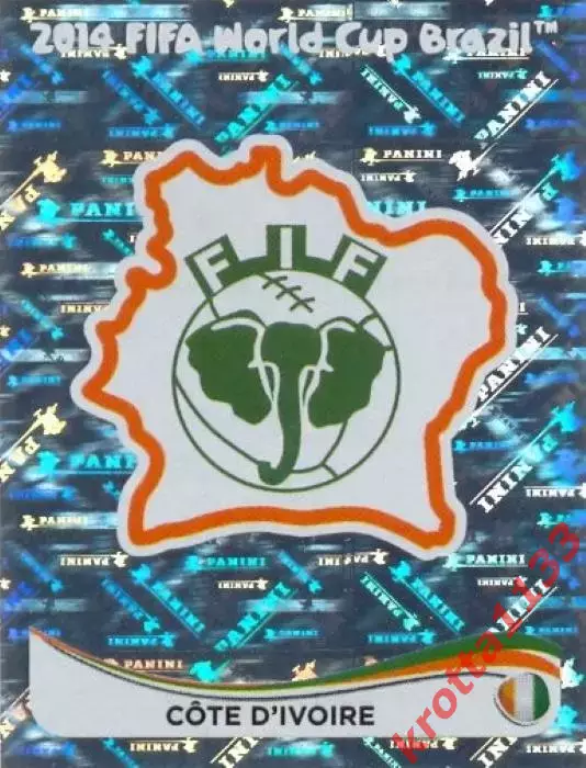 Наклейка #222 Cote d'Ivoire - Badge для альбома PANINI Чемпионат Мира 2014
