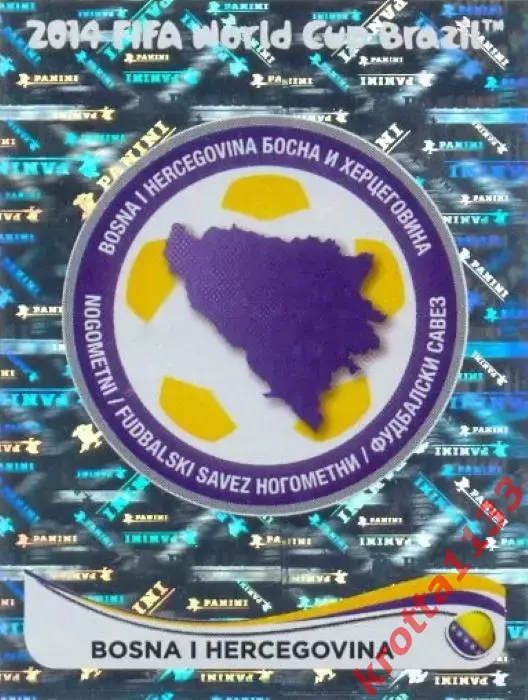 Наклейка #431 Bosna i Hercegovina - Badge для альбома PANINI Чемпионат Мира 2014