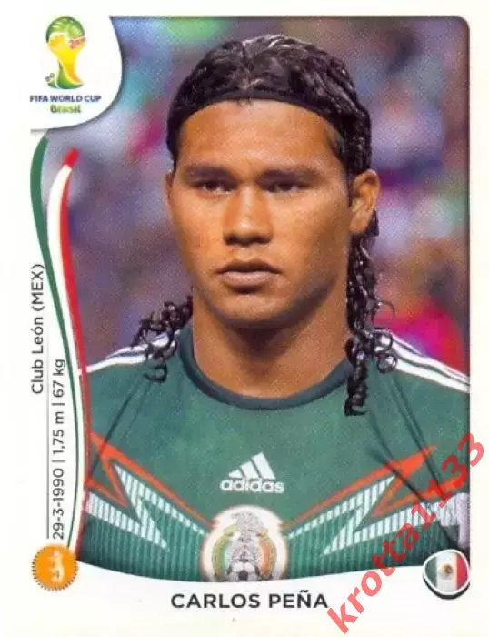 Наклейка #81 Carlos Pena для альбома PANINI Чемпионат Мира 2014
