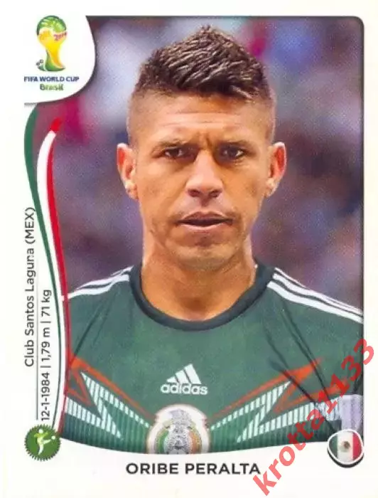 Наклейка #86 Oribe Peralta для альбома PANINI Чемпионат Мира 2014