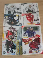 4 живых автографа на картах серии трансфер Кхл