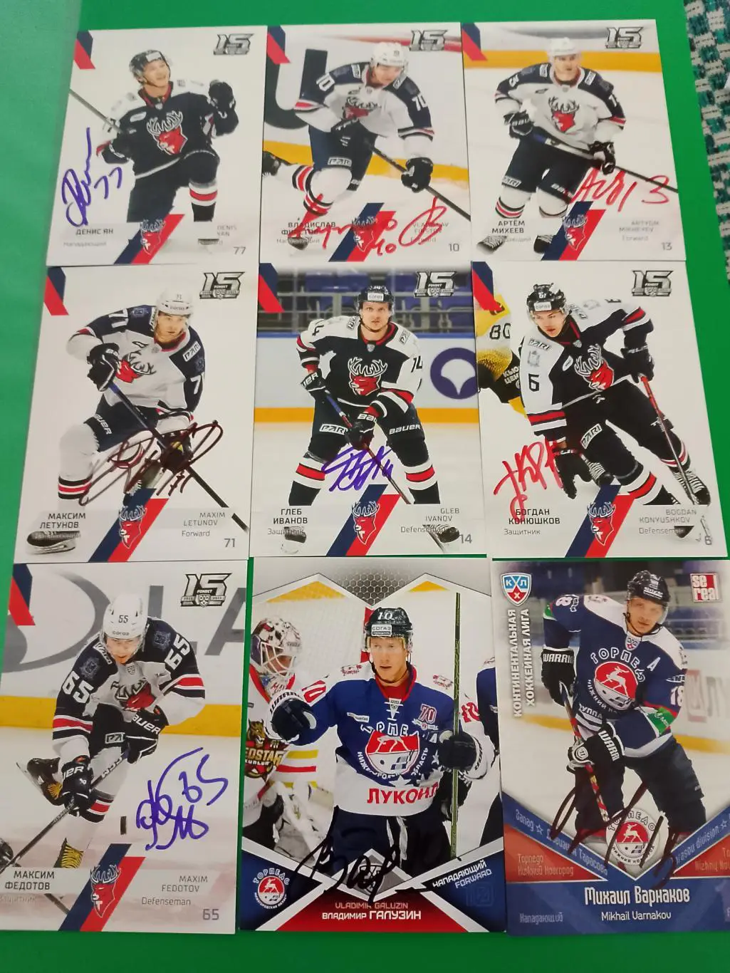 9 автографов ХК Торпедо