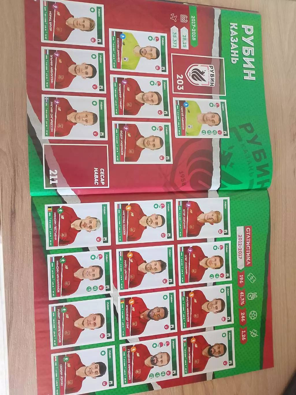 Альбом PANINI Российская Премьер-Лига 2017-2018 собранный на 89 процентов 3