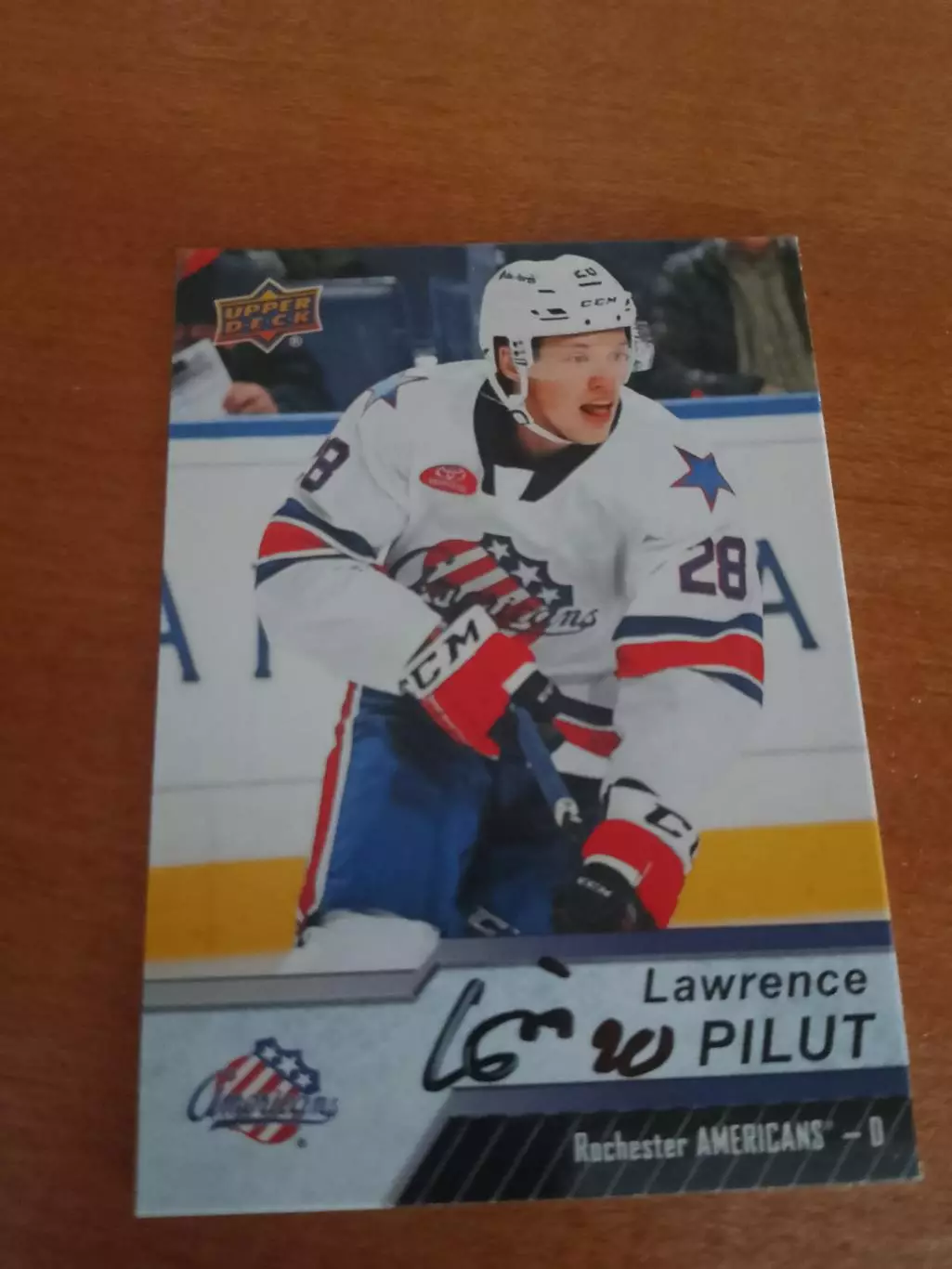 Автограф Лоуренс Пилут Rochester Americans AHL