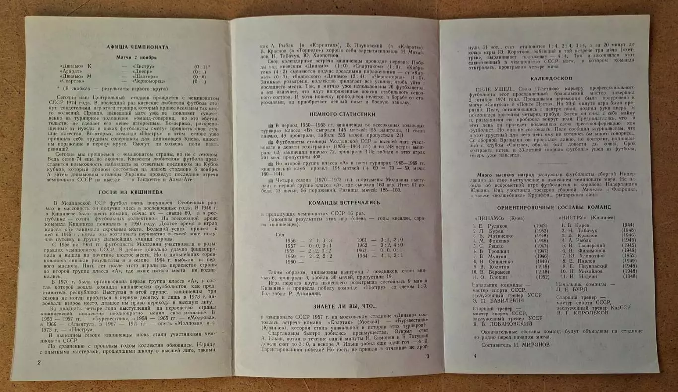 Динамо Київ - Ністру Кишинів 02.11.1974 3