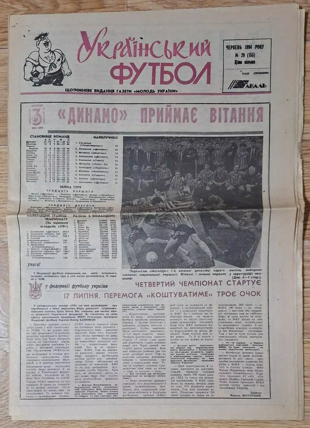 Український футбол #20 (155) червень 1994