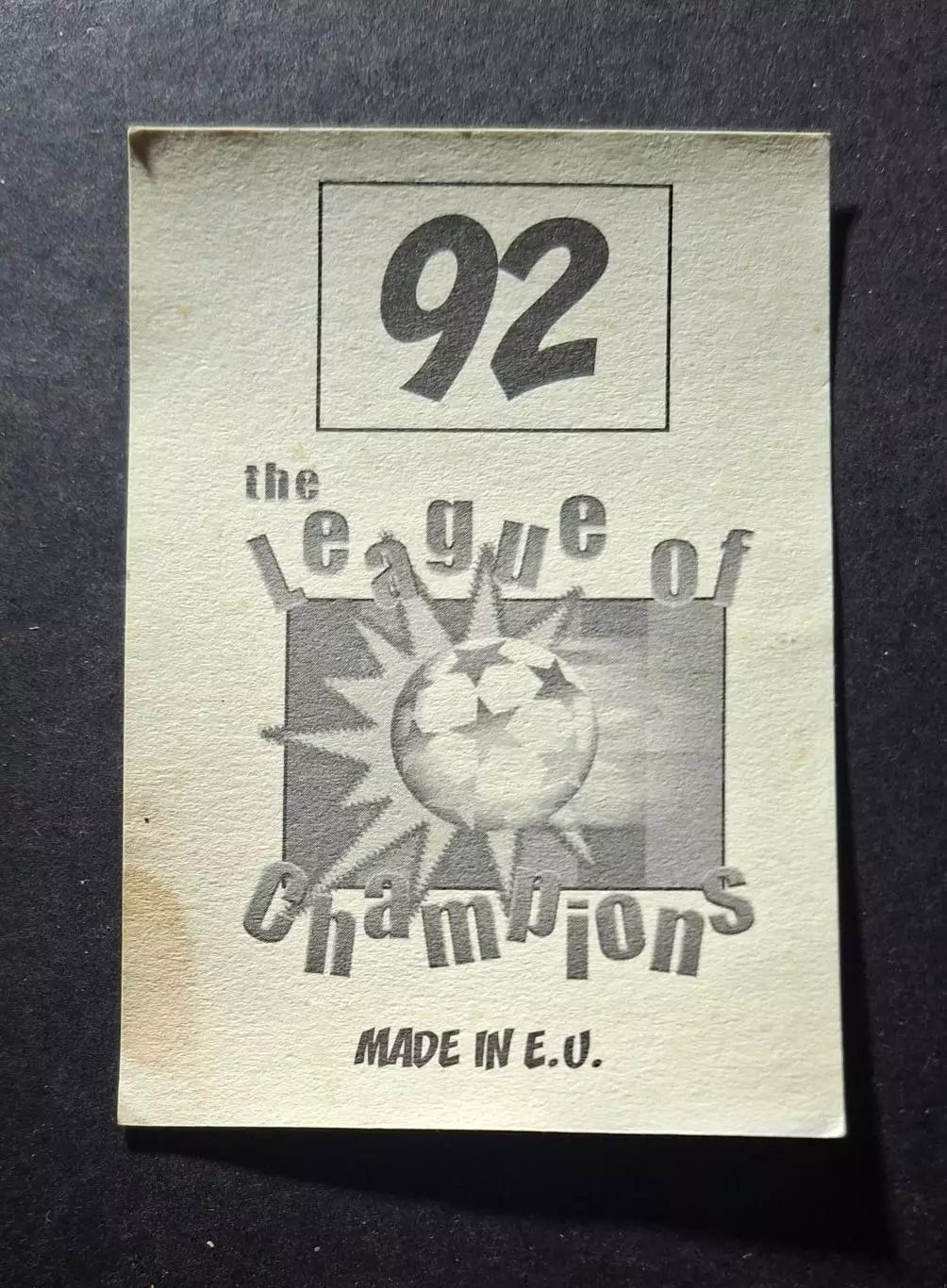 Наклейка Panini Яп Стам #92 Манчестер Юнайтед Ліга Чемпіонів 1998/99 1