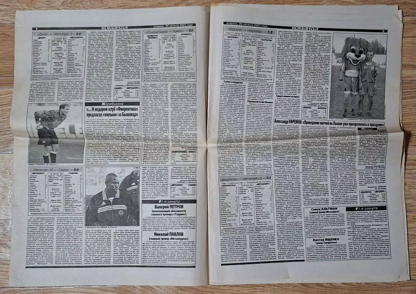 Команда #156 (28.08.2001) Боруссія Д. - Шахтар Донецьк,Йокеріт - ЦСКА Київ 2