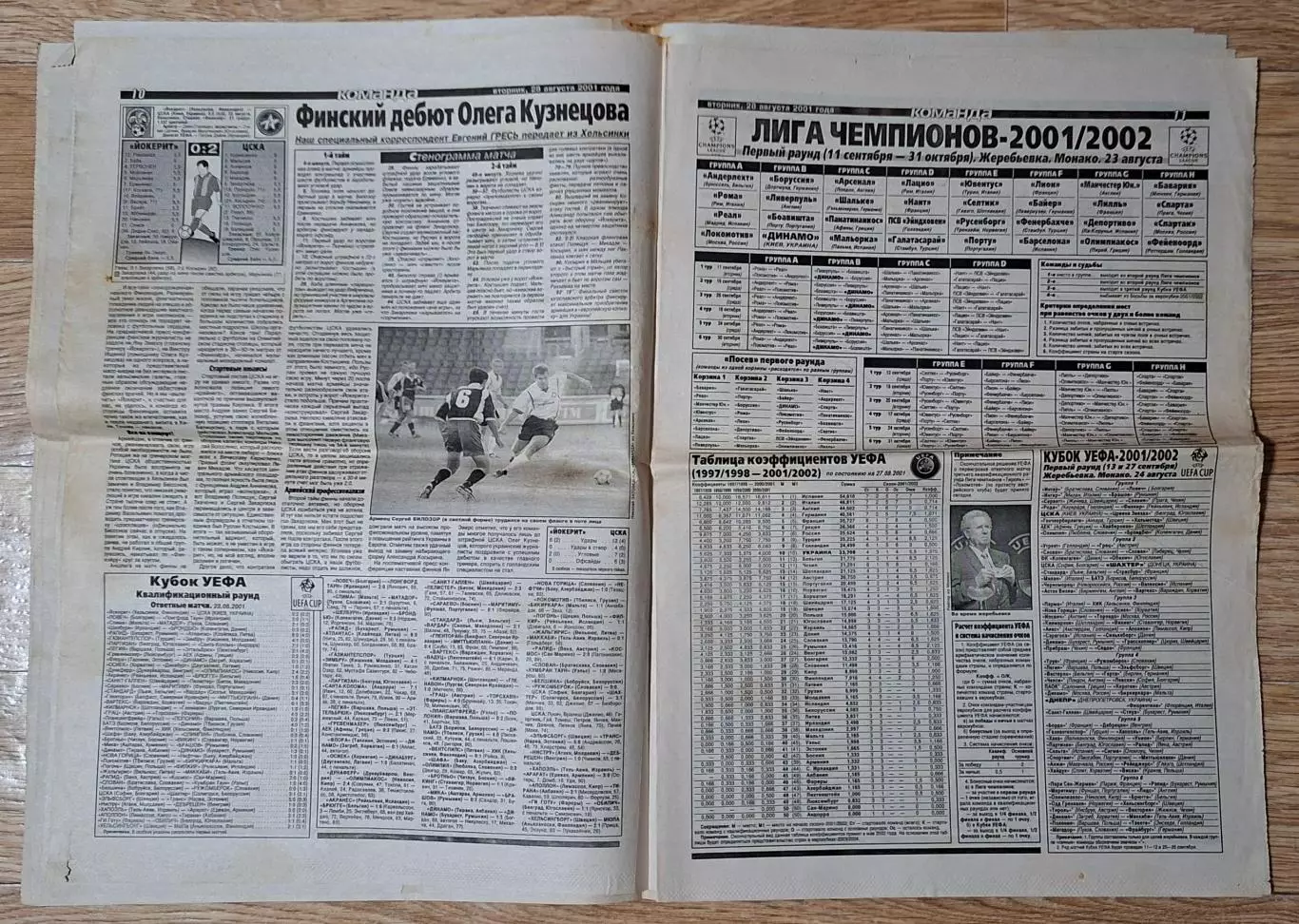 Команда #156 (28.08.2001) Боруссія Д. - Шахтар Донецьк,Йокеріт - ЦСКА Київ 5