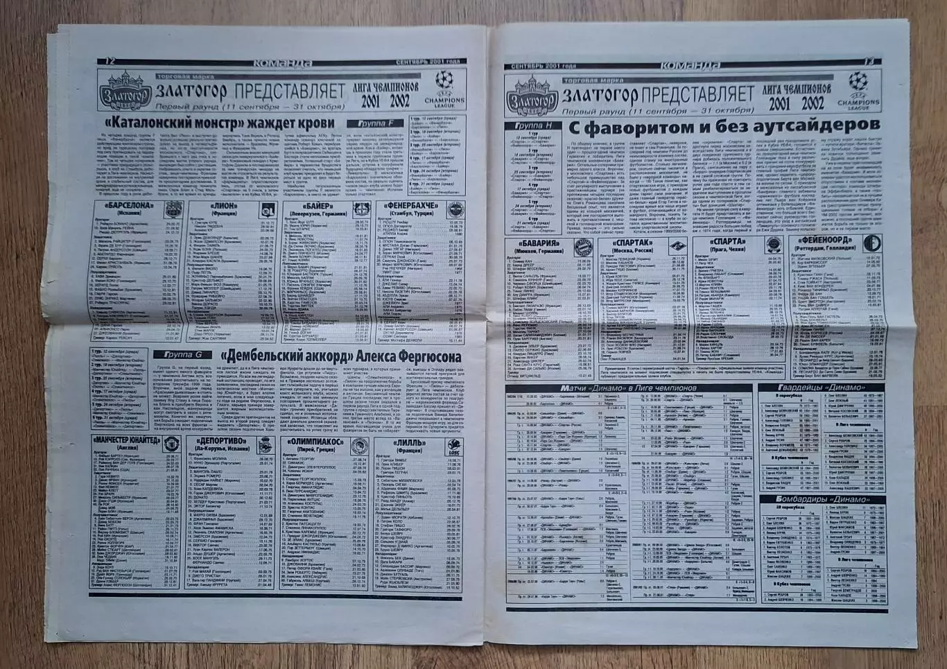 Команда спецвипуск Ліга Чемпіонів 2001/2002 Динамо Київ 6