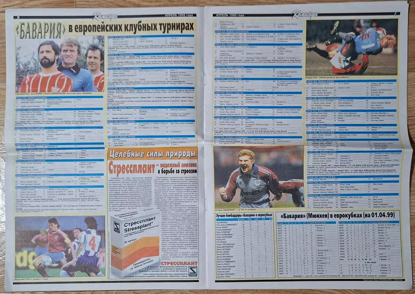 Команда спецвипуск квітень 1999 Динамо Київ - Баварія Мюнхен Півфінал ЛЧ 3