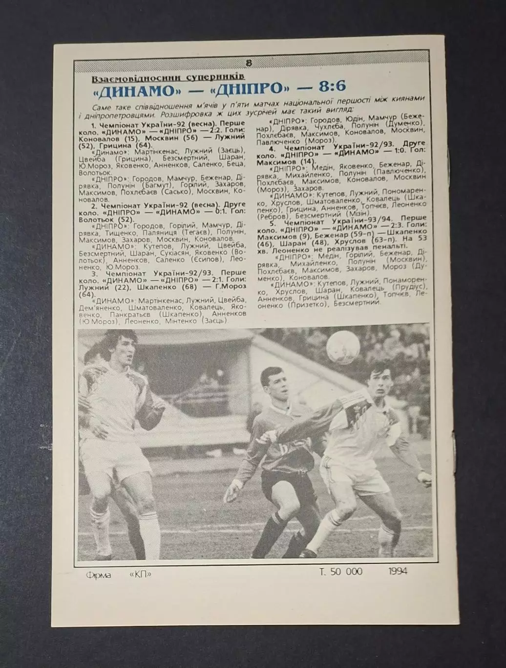 Динамо Київ - Дніпро Дніпропетровськ 15.06.1994 1