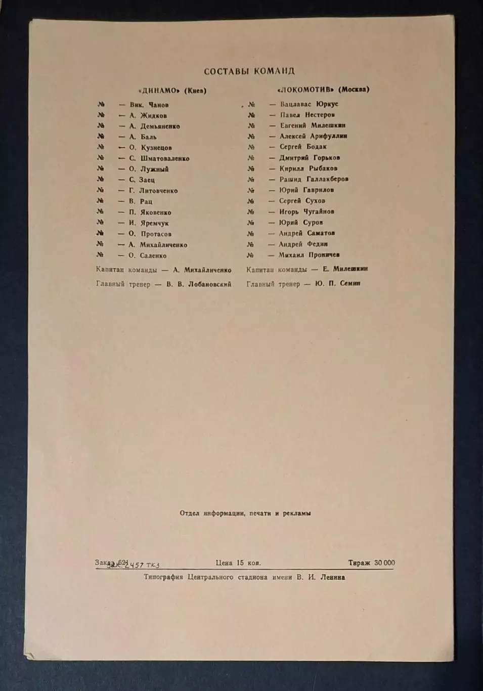 Динамо Київ - Локомотив М 02.05.1990 Фінал Кубку СРСР 2