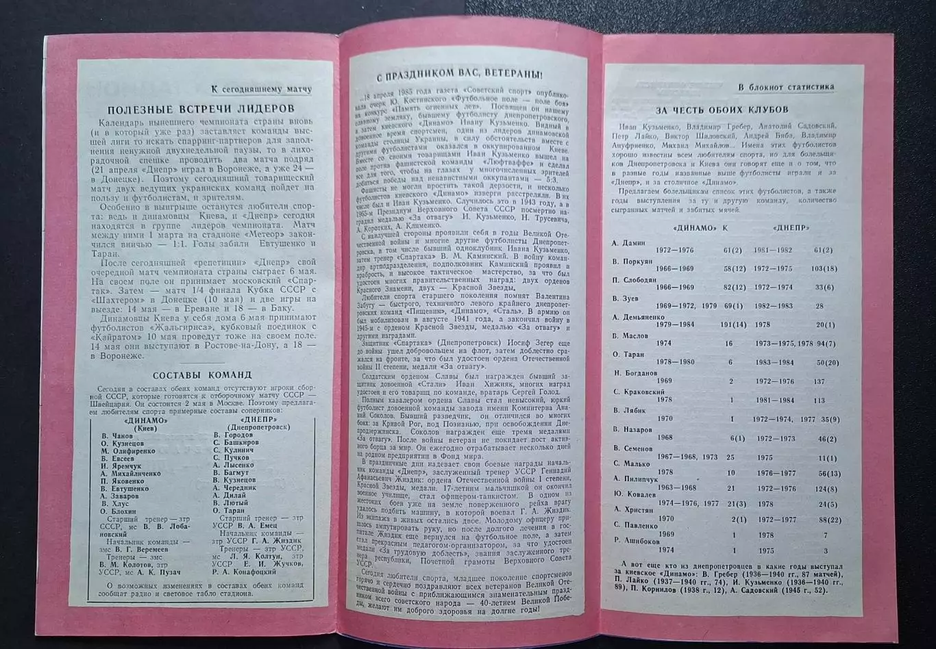 Дніпро Дніпропетровськ - Динамо Київ 30.04.1985 Чемпіонат СРСР 2