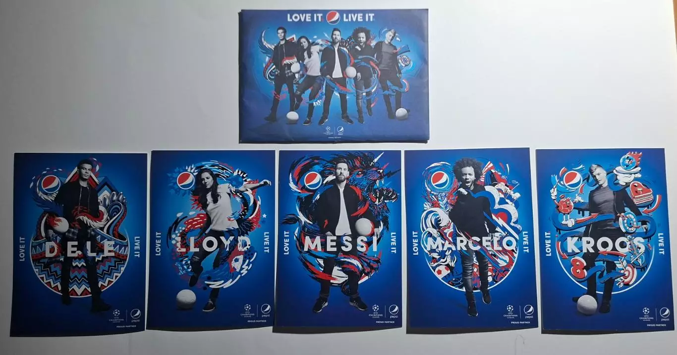Листівки Футбол Pepsi з конвертом 5 шт.