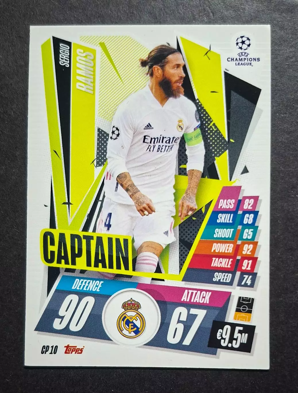 Картка Topps Серхіо Рамос Реал Мадрид Ліга Чемпіонів 2020/21