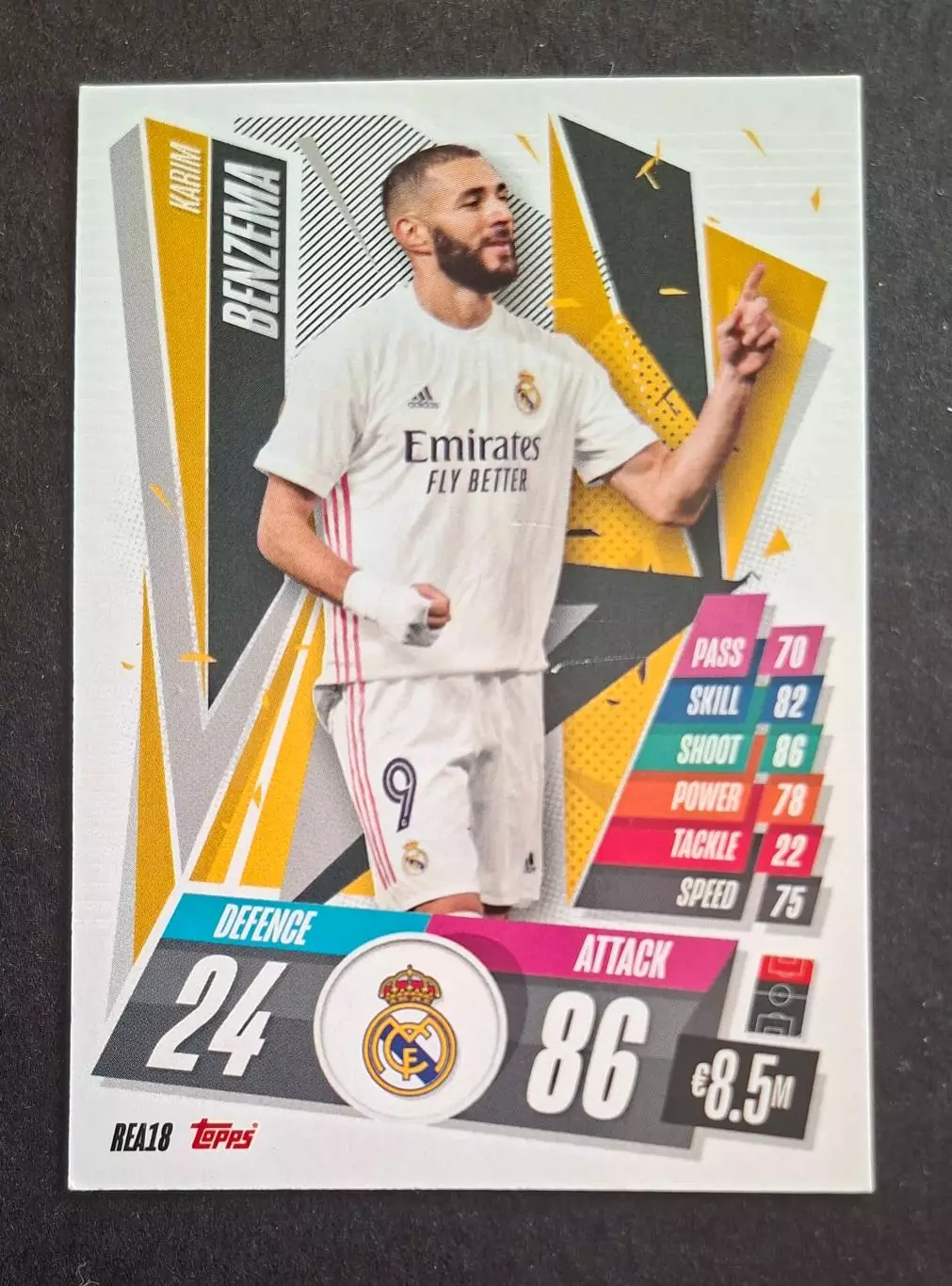 Картка Topps Карім Бензема Реал Мадрид Ліга Чемпіонів 2020/21
