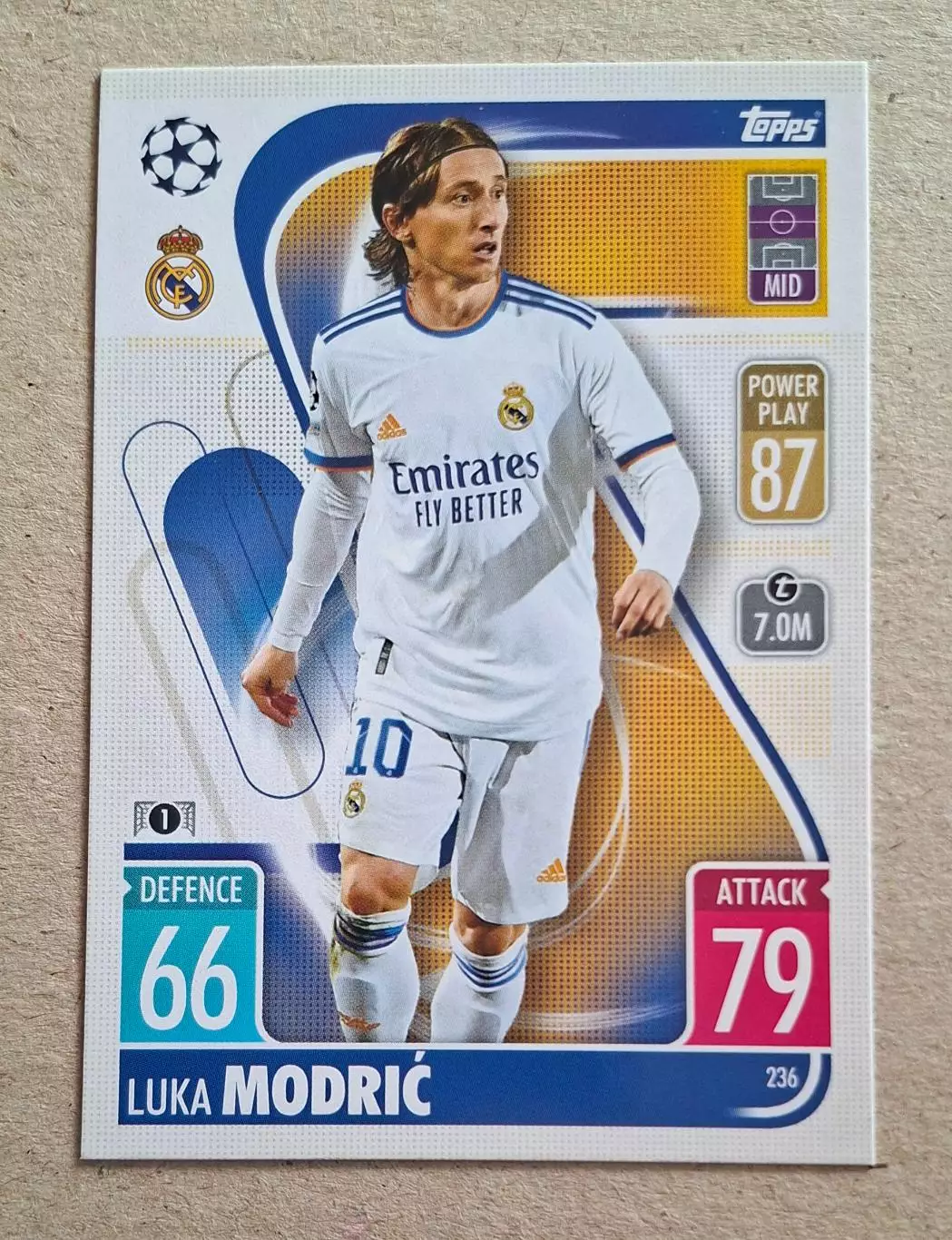 Картка Topps Лука Модрич Реал Мадрид Ліга Чемпіонів 2021/22