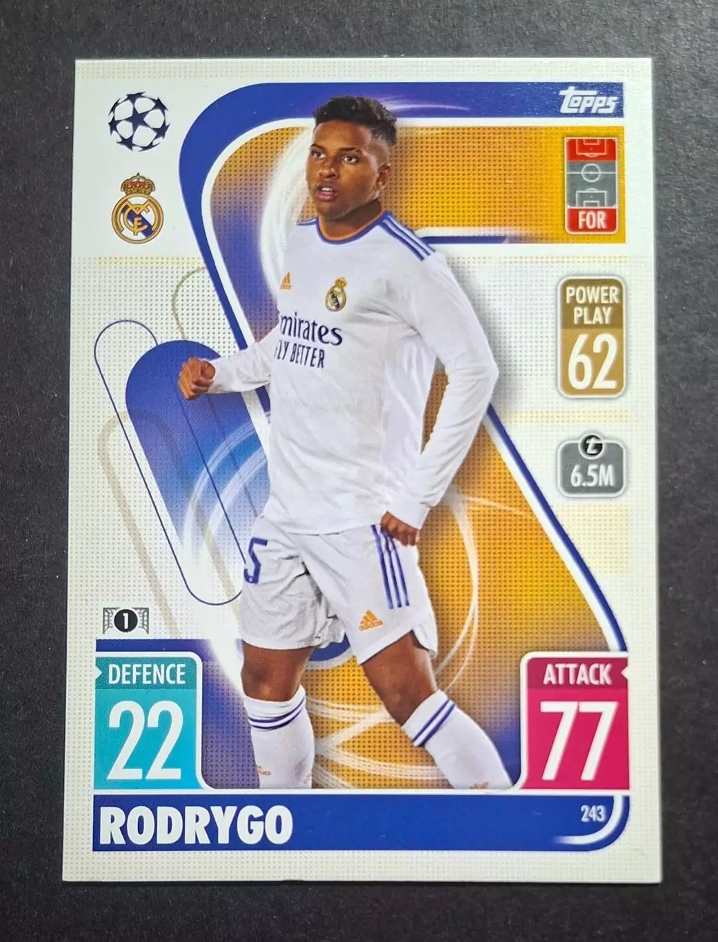 Картка Topps Родріго Реал Мадрид Ліга Чемпіонів 2021/22